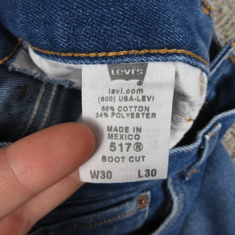 Vintage Levis Jeans Mens 30x30 Blue 517 Slim Bootcut Western Cowboy Denim Pants